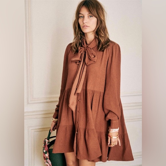 Sezane Dresses & Skirts - SÉZANE Selena Dress in Copper Brown